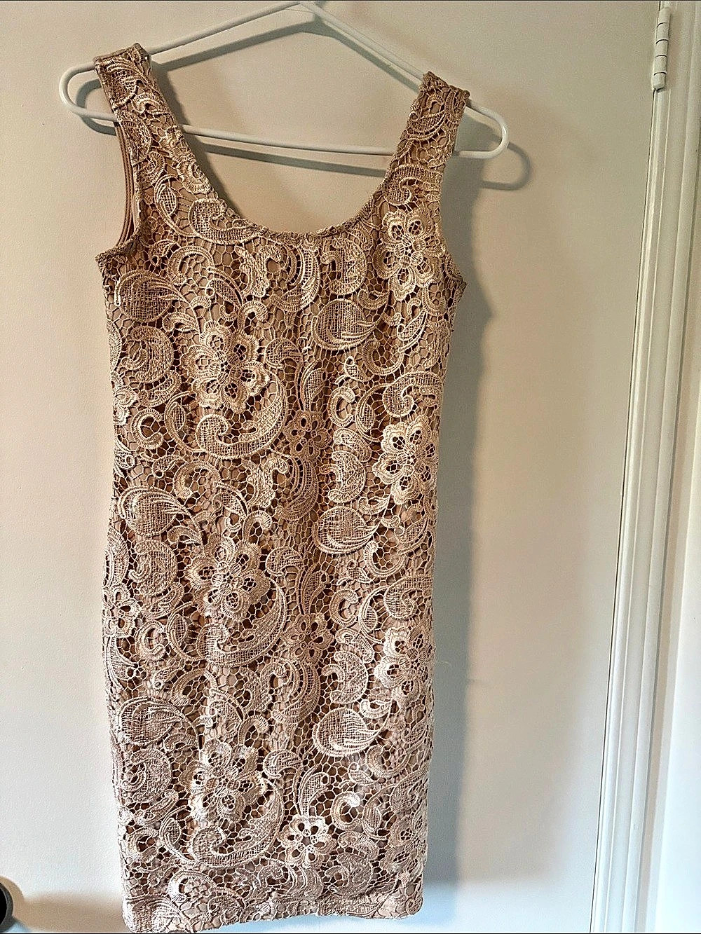 Lace Mini Dress in taupe Like New